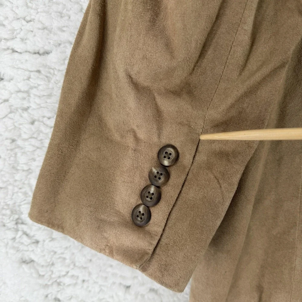 Vintage Christian Dior Sport Coat Blazer‎ Mens 40R Beige Suede USA 80s Jacket